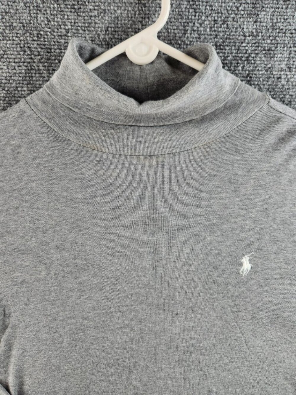 Polo Ralph Lauren XL Gray Turtleneck Cotton Lyocell Lightweight Sweater White